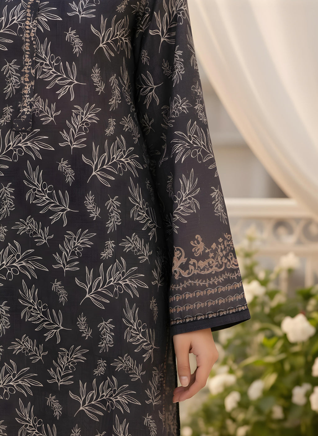 Smoky Blue - SB Printed Khaddar