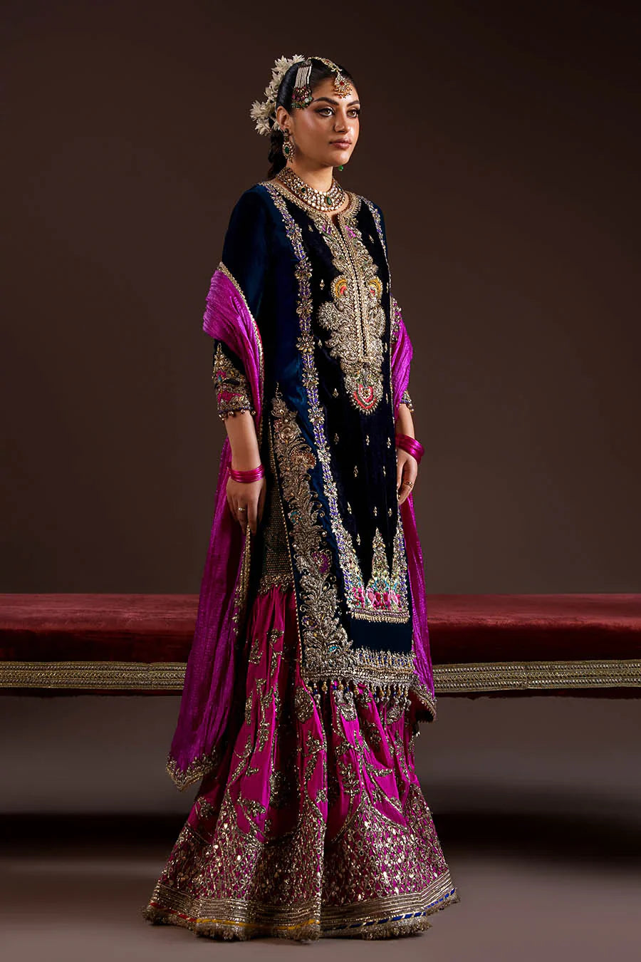 P-292 With silk dupatta